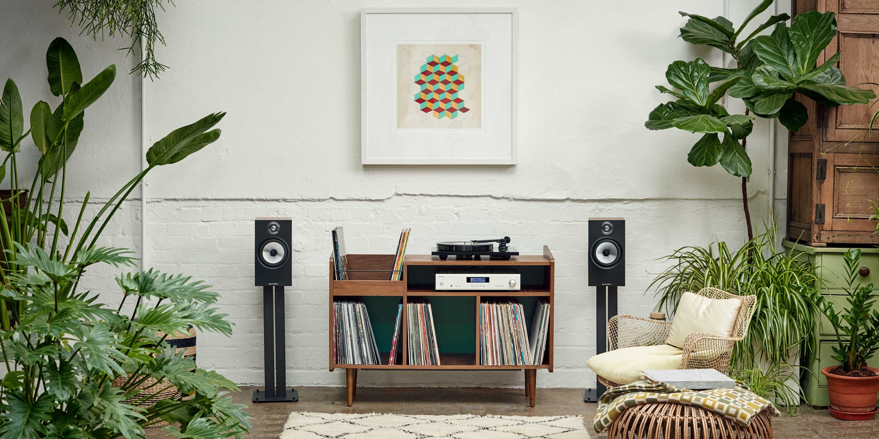 Bowers and wilkins listening room with plants